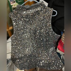 Ann Taylor , size L sequence top. Elegant - zipper..New w Tags.